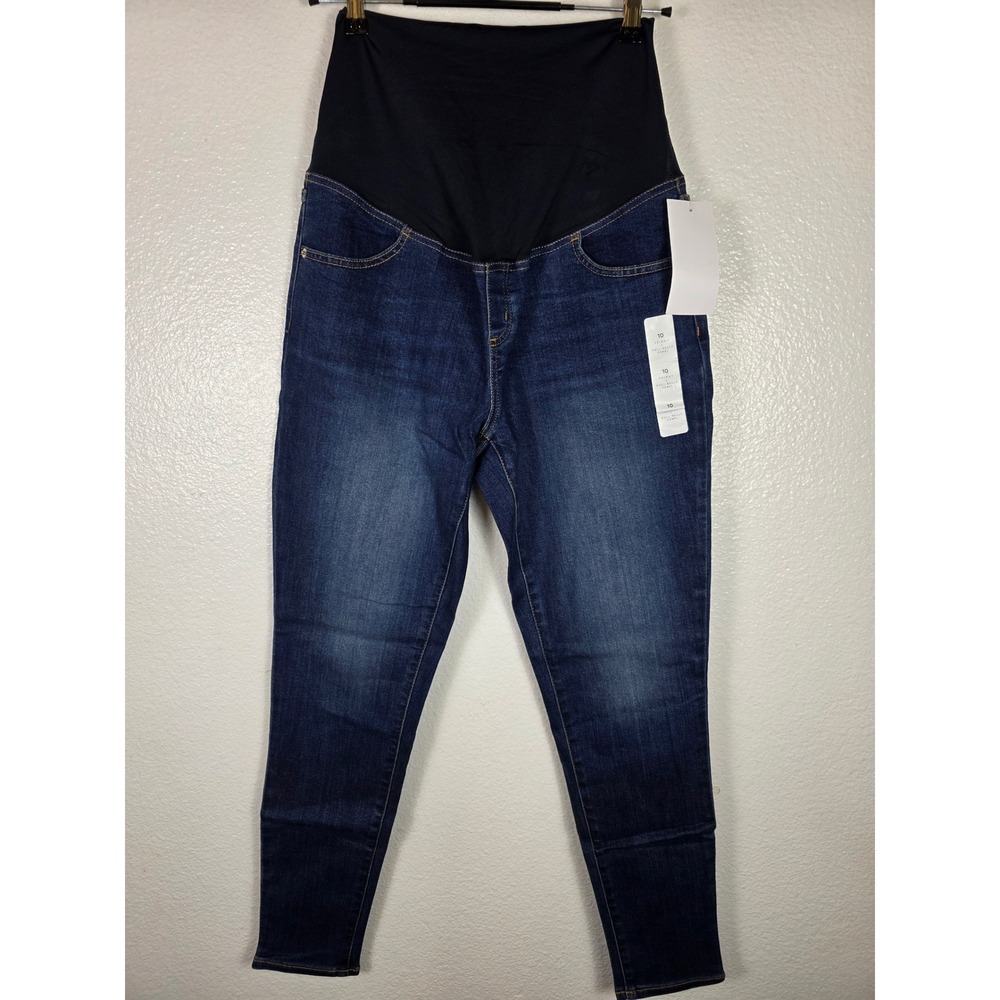 Isabel Maternity Skinny Jeans Dark Wash Full Belly Panel Size 10 29 Inseam‎